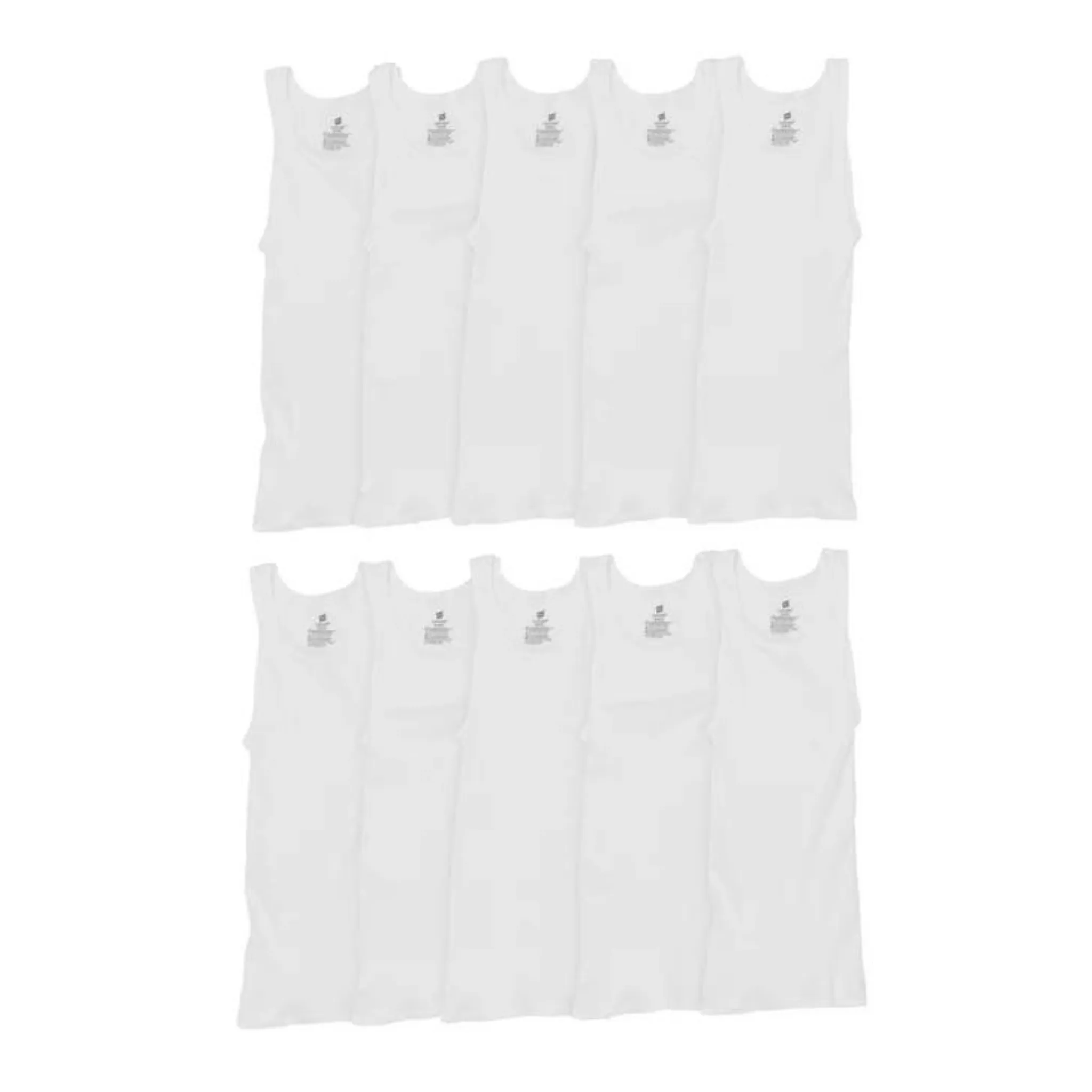 10 Hanes Men's White V-Neck, Crew Neck Undershirts And T-Shirts