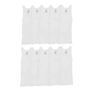 10 Hanes Men's White V-Neck, Crew Neck Undershirts And T-Shirts