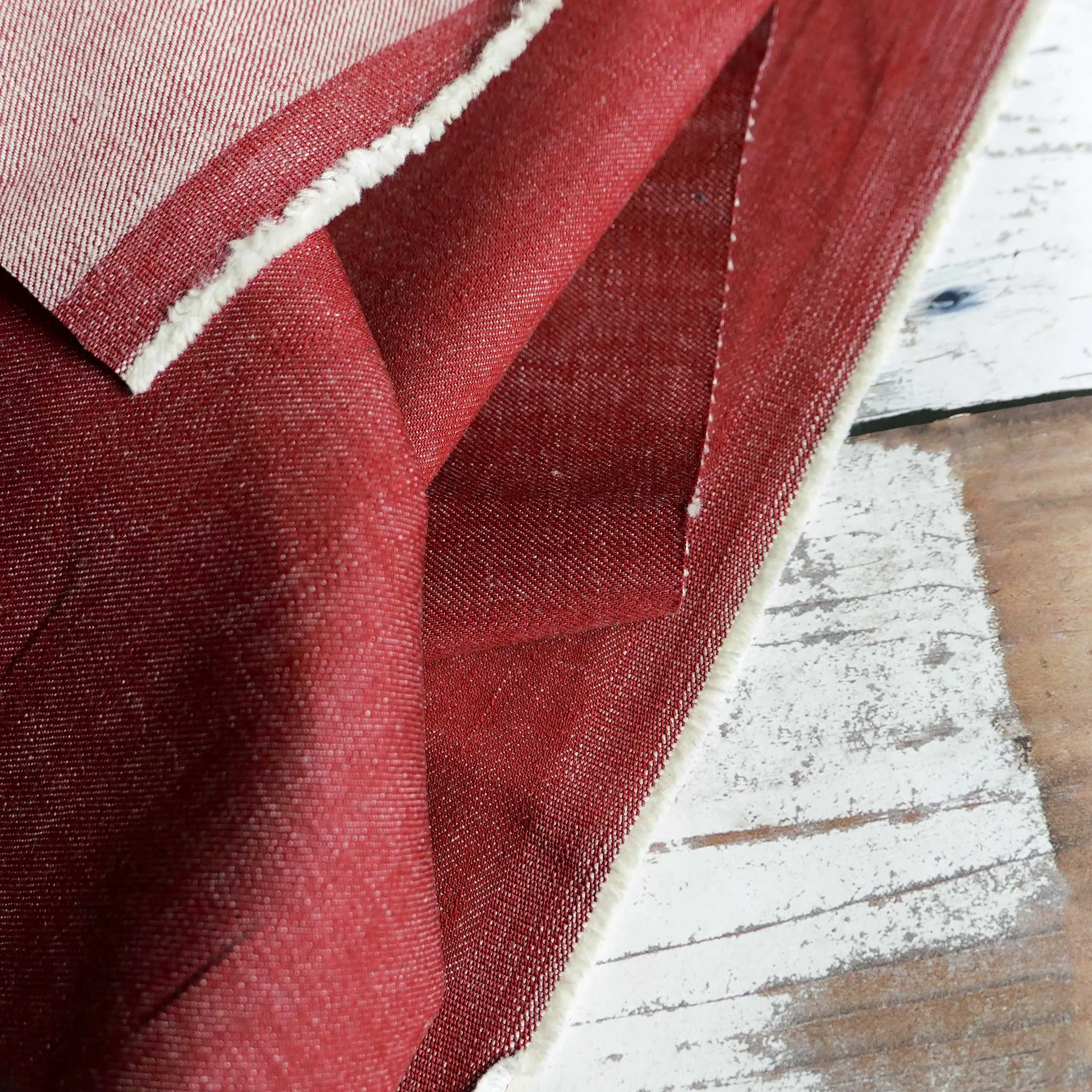 14oz Red Denim