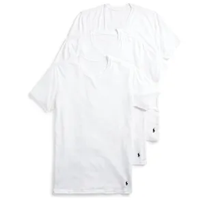 3 Polo Ralph Lauren Black Or White Cotton Undershirts