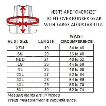 343 Fire V12-E Economy High Contrast Vest 5-Point Break-Away Vest with 4" Striping