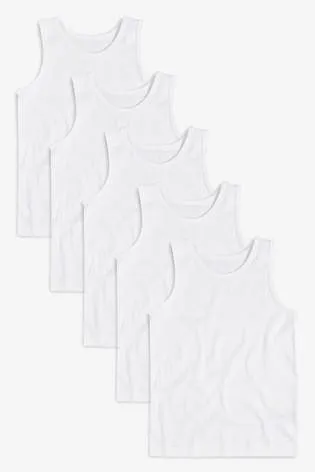 5PK WHITE VEST (1.5YRS-12YRS)