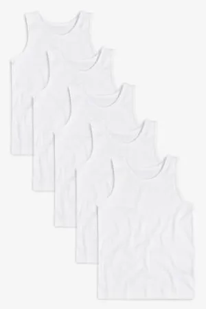 5PK WHITE VEST (1.5YRS-12YRS)