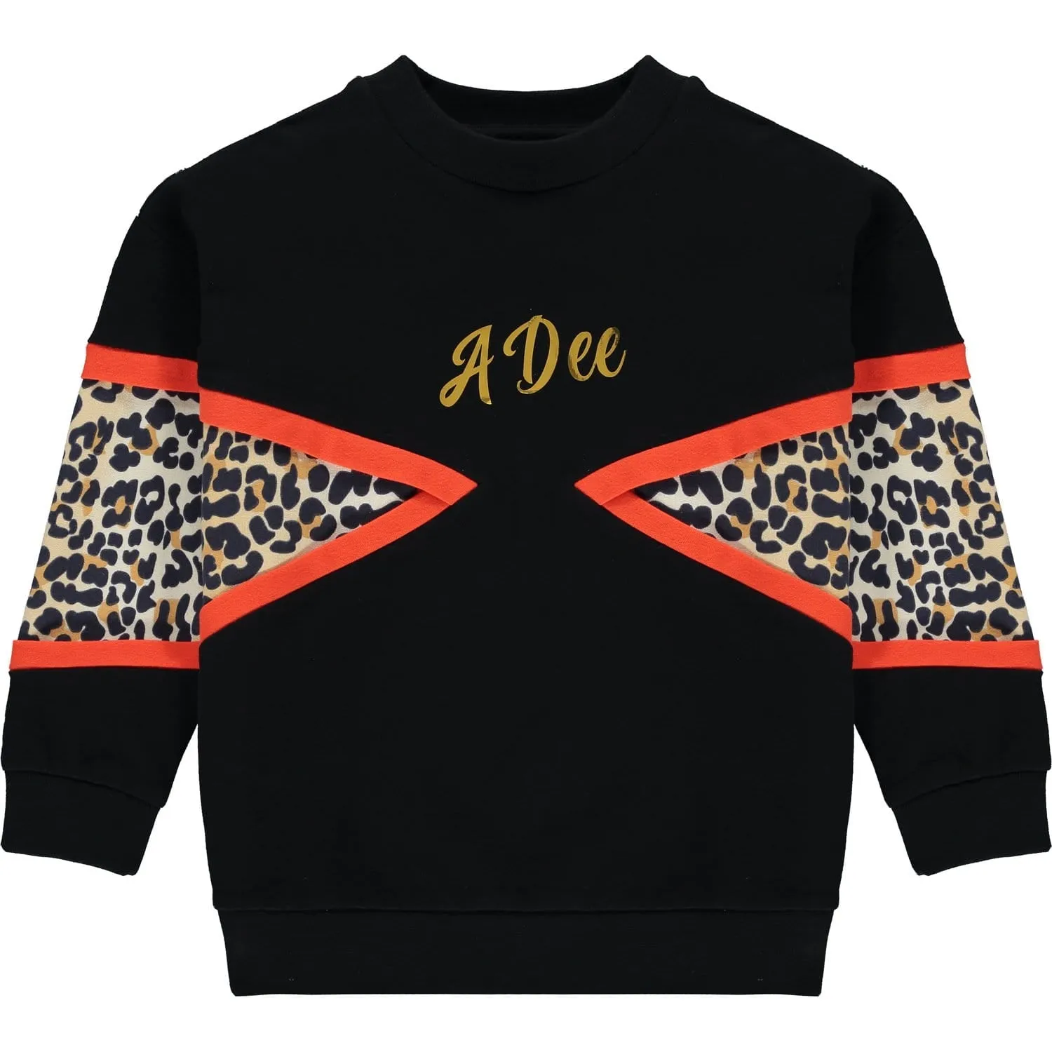 A DEE - Leopard Panel Sweatshirt Set - Black