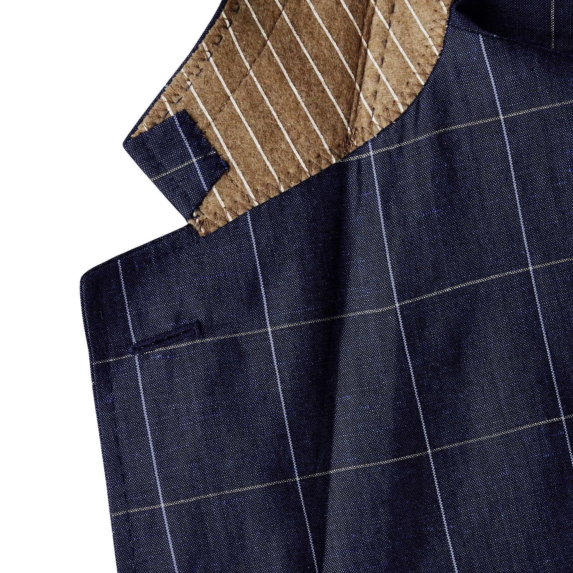 Blue Windowpane - 55% Wool 45% Linen