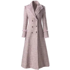 Chloe Long Sleeves Feathers Double Breasted Office Lady Outerwear