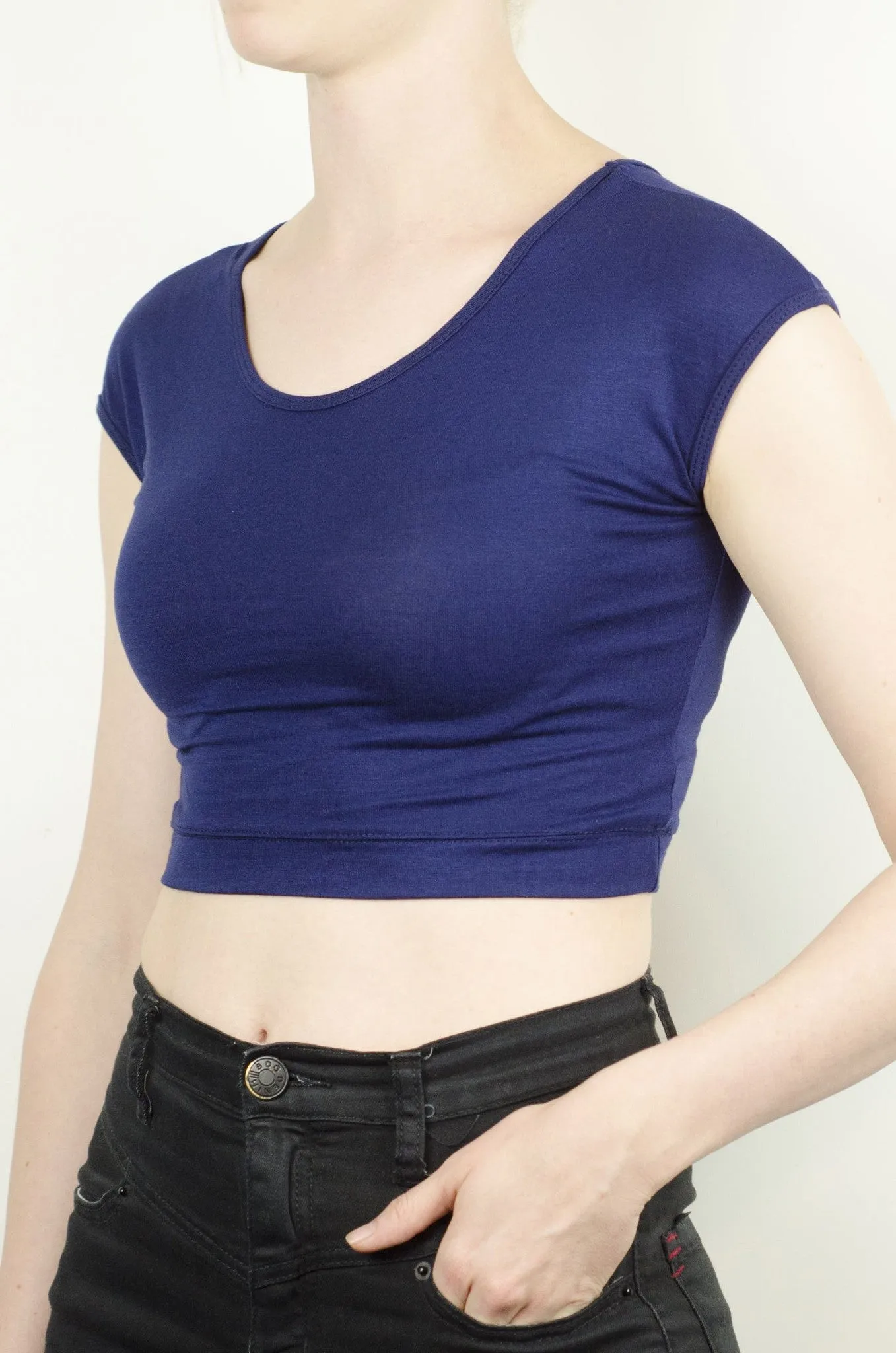 Crop Cap- Navy