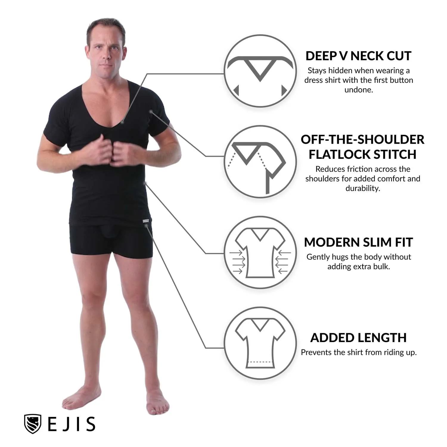 Deep V Cotton Sweat Proof Undershirt For Men - Mix 9-Pack (5x Black, 4x Grey)