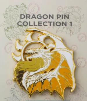 Dragon Pin (White Dragon) | 2" Hard Enamel Pin