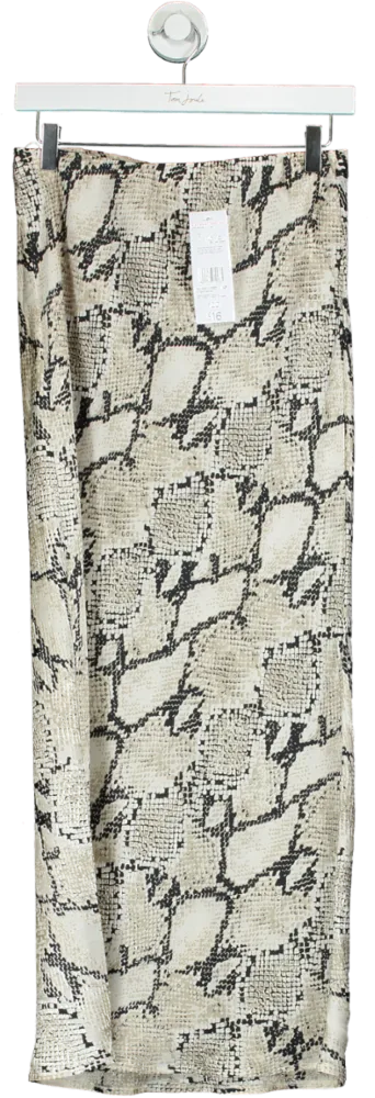 F&F Beige Snake Print Skirt UK 10