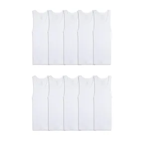 Fruit of the Loom Boys' Eversoft Cotton Undershirts, Tank - 10 Pack