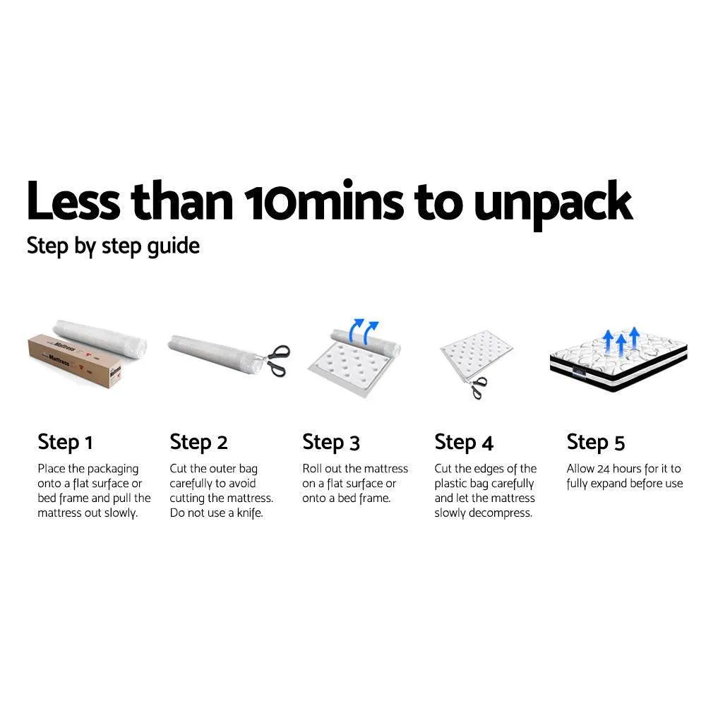 Giselle Bedding Pocket Spring Luna Euro Top Cool Get Pocket Spring Double Mattress 36cm Thick