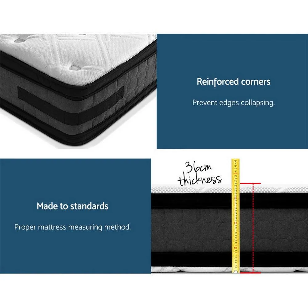 Giselle Bedding Pocket Spring Luna Euro Top Cool Get Pocket Spring Double Mattress 36cm Thick