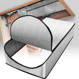 Godboat Attic Door Insulation Cover, 25" x 54" x 11" Attic Stairs Insulation Cover for Winter, Attic Insulation Cover for Summer Heat, Attic Tent Insulation Cover with Zipper Door, Attic Hatch Cover