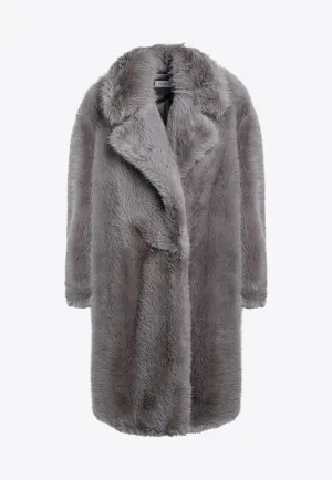 Manico Single-Breasted Faux Fur Coat