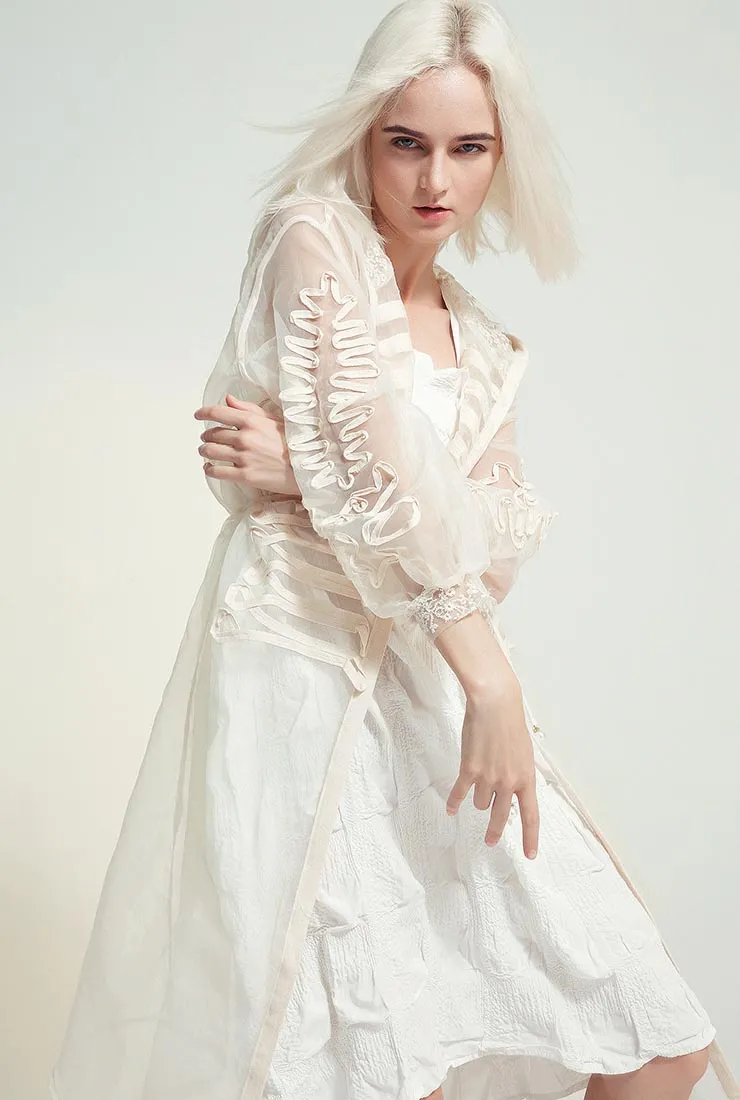 Perspective Mesh Long Jacket UV Protection Wear