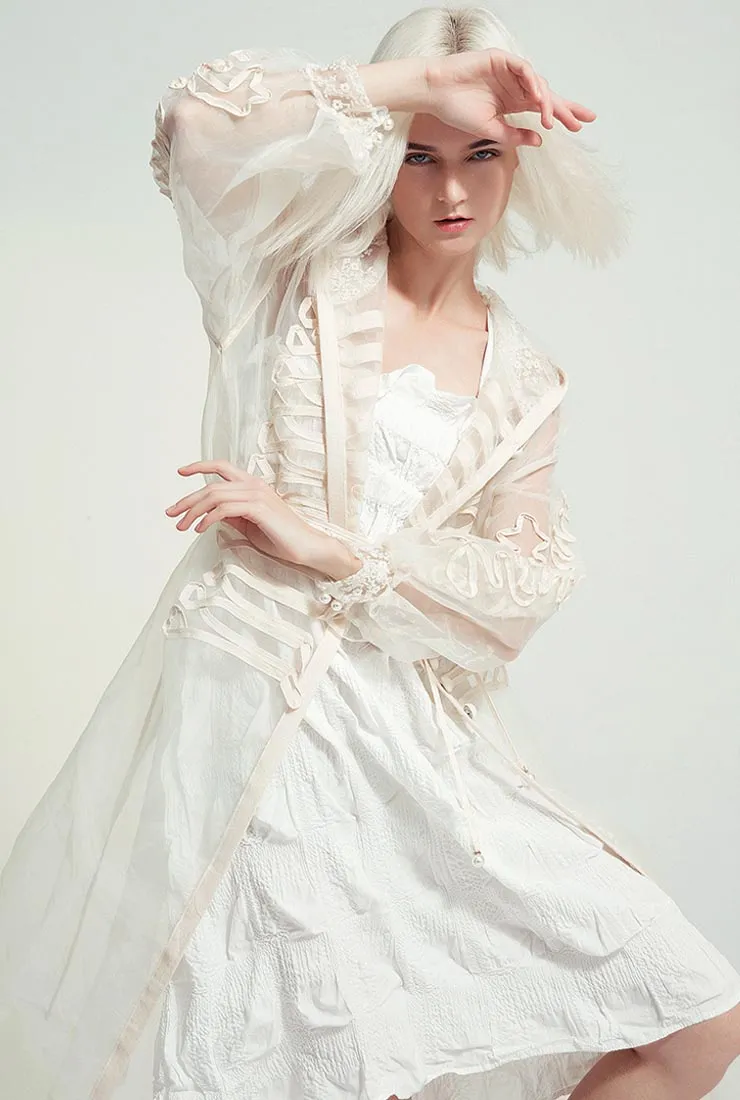 Perspective Mesh Long Jacket UV Protection Wear