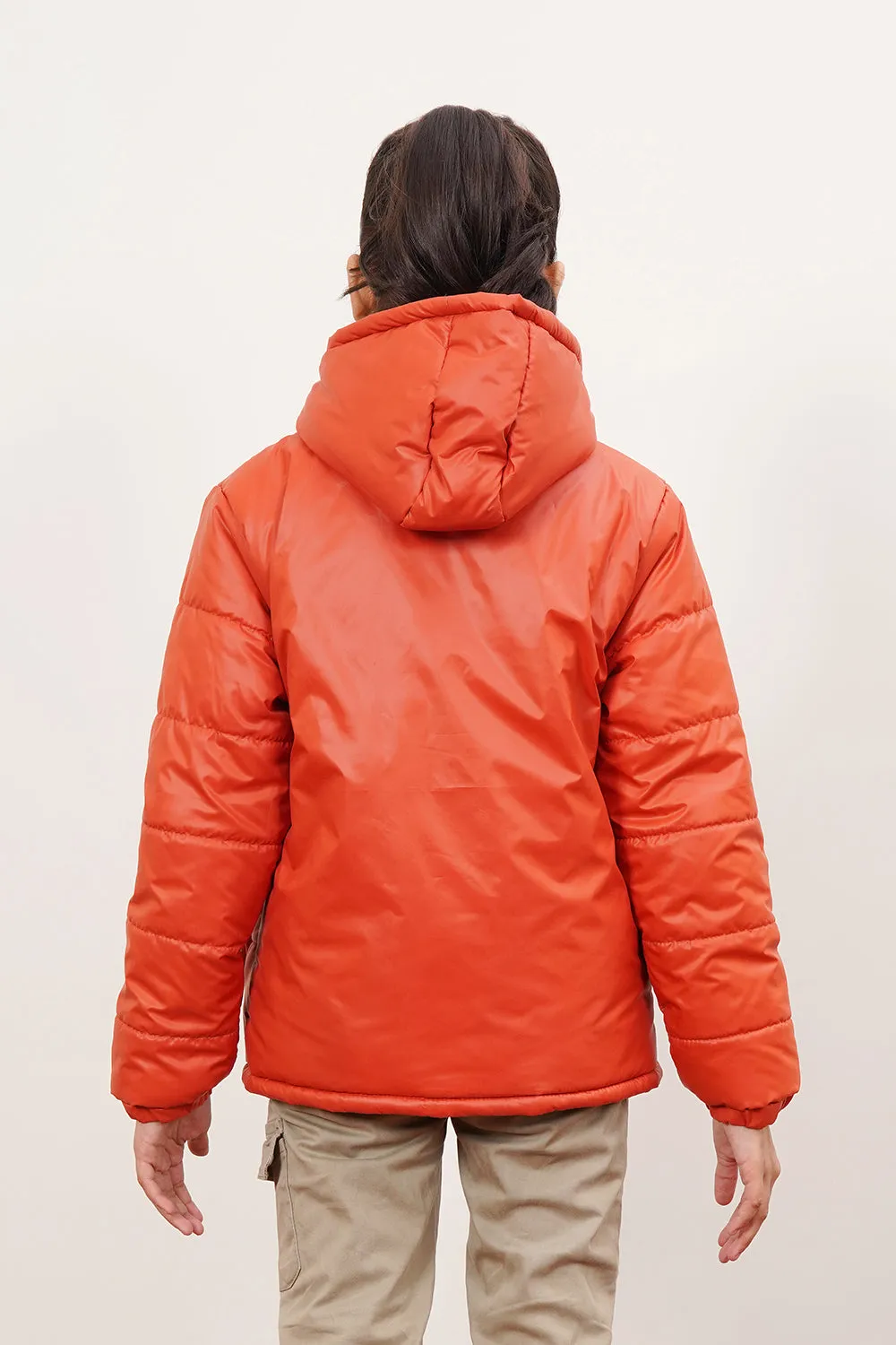Quilted Puffer Jacket Detachable Hood