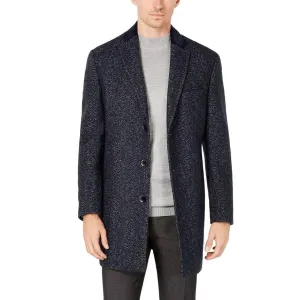 Tallia Mens Big & Tall Slim-Fit Herringbone Overcoat 4XLT Grey