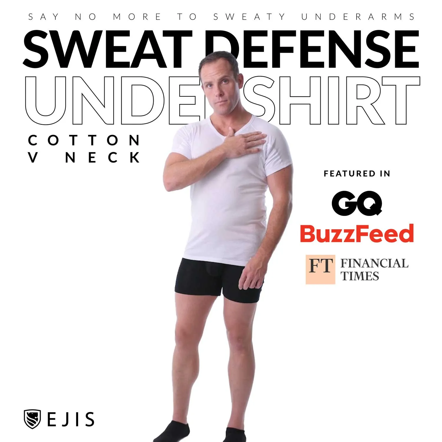 V-Neck Cotton Sweat Proof Undershirt For Men