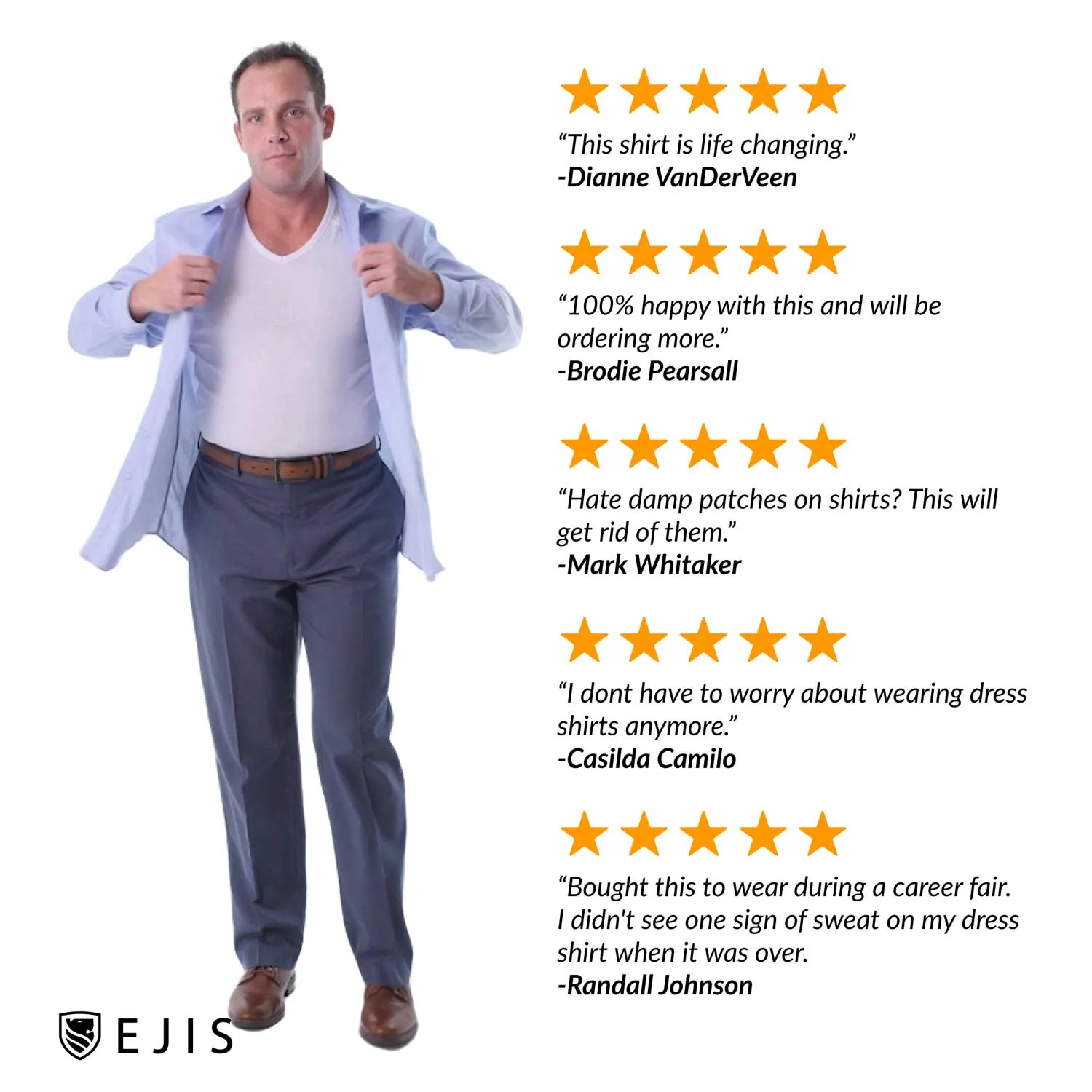 V-Neck Cotton Sweat Proof Undershirt For Men