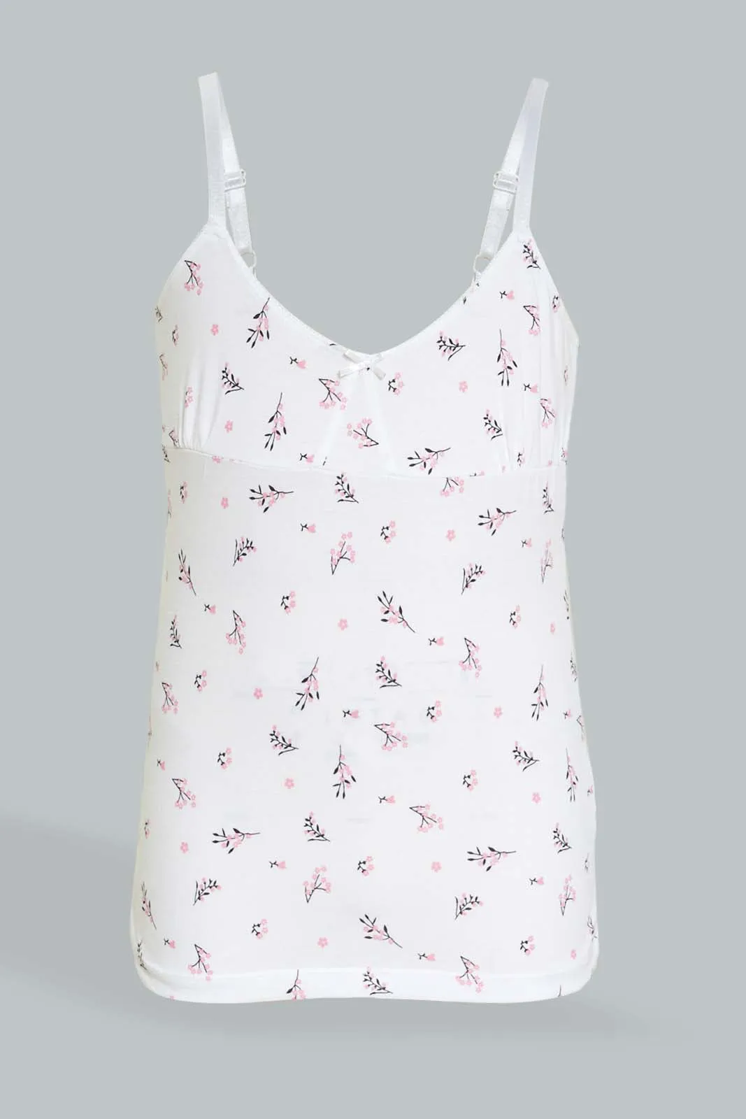 White/Blue Floral Cami Vest Set (Pack of 2)