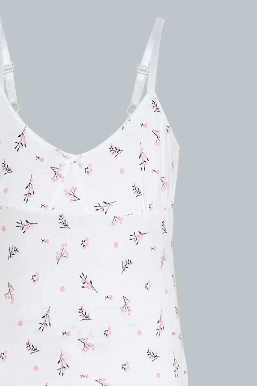 White/Blue Floral Cami Vest Set (Pack of 2)
