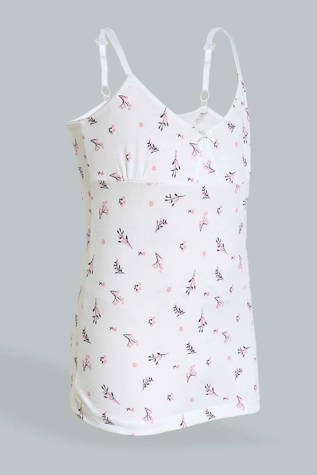 White/Blue Floral Cami Vest Set (Pack of 2)