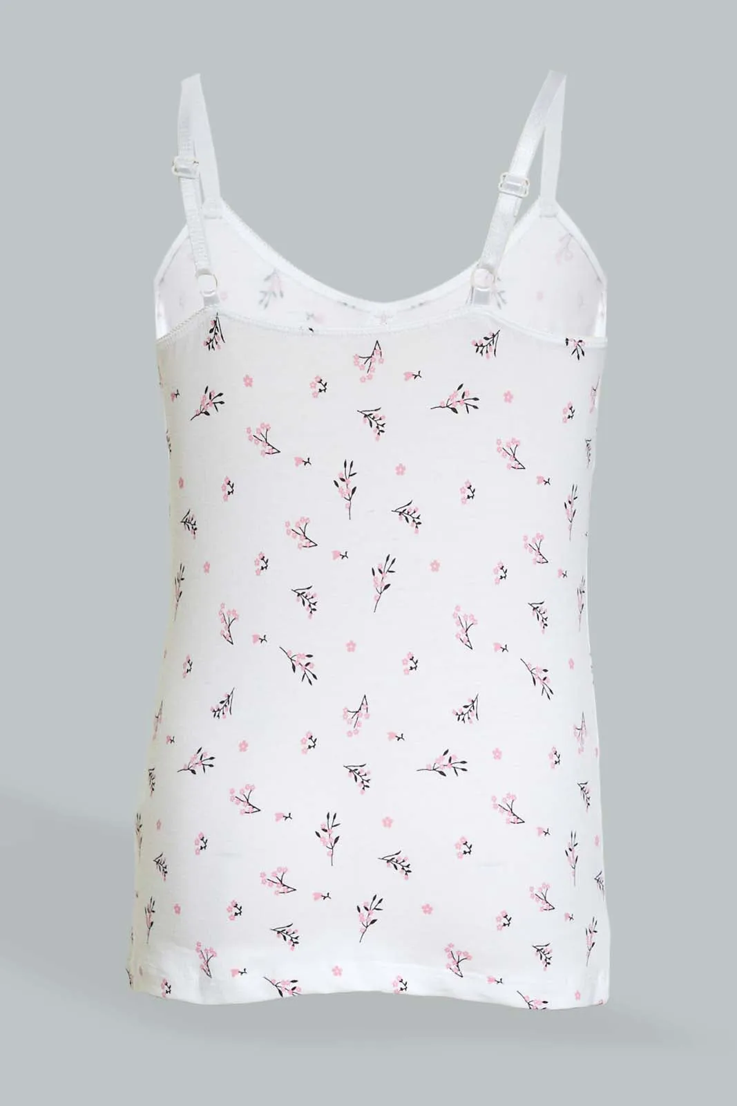 White/Blue Floral Cami Vest Set (Pack of 2)